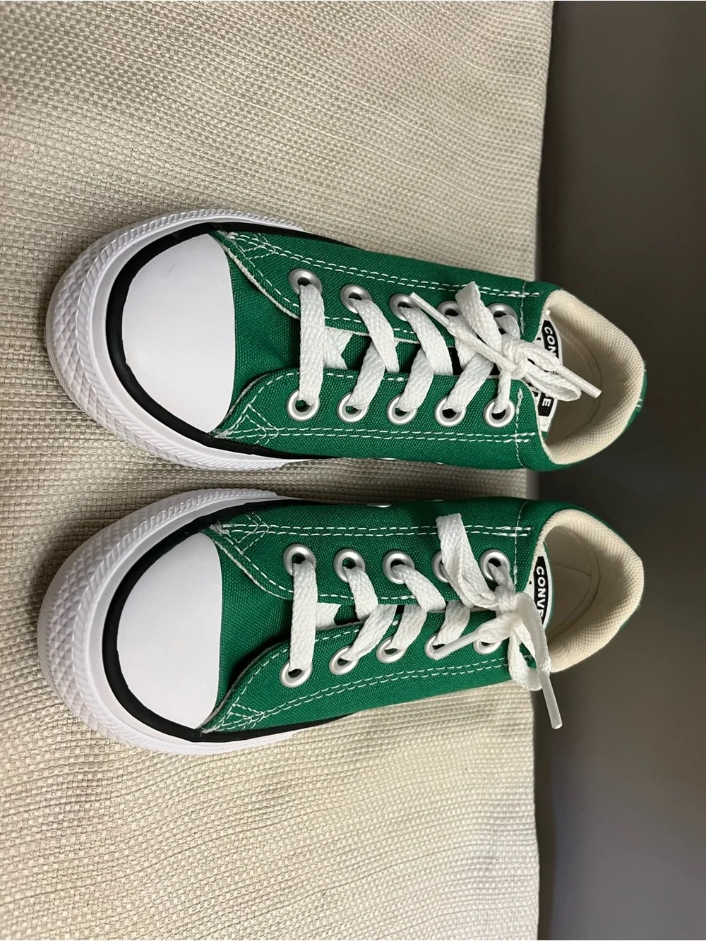 Converse Kids Low Top Canvas Sneakers - Green with White Accents Size Youth 12
